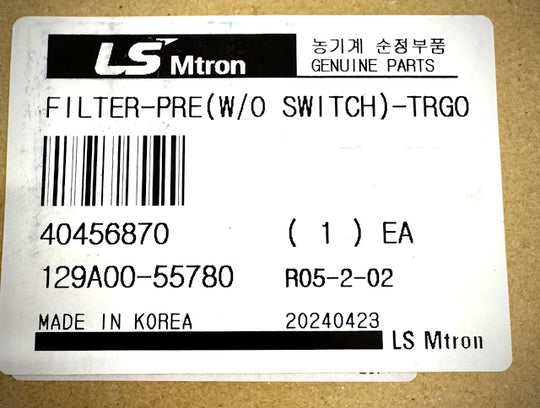 LS Tractor Filter Pre Without Switch, TRG010, 40456870