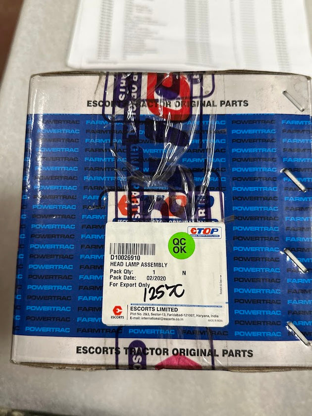 Farmtrac Head Lamp Assembly, ESL12570