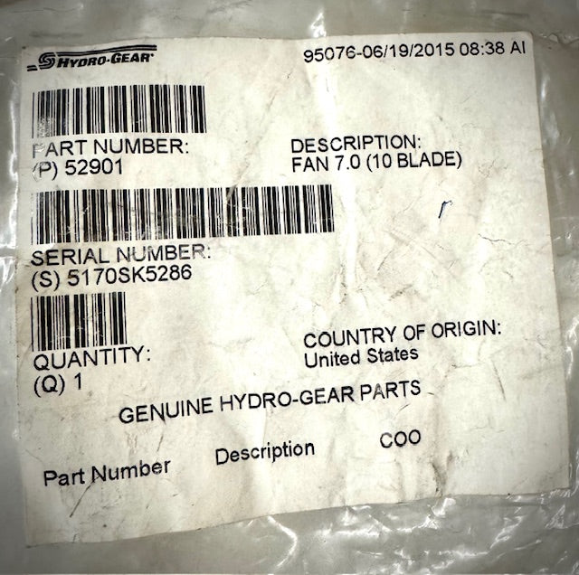 Hydro-Gear 7" Fan Blade, 52901