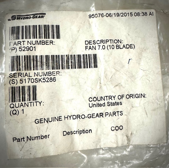 Hydro-Gear 7" Fan Blade, 52901