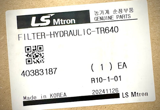LS Tractor Hydraulic Oil Filter, TR640, 40383187