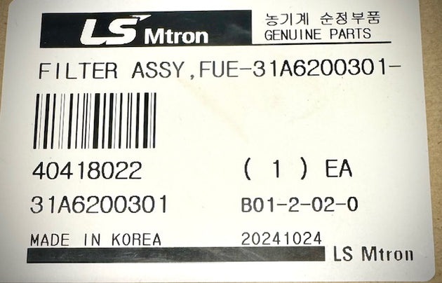 LS Tractor Fuel Filter Assembly, 40418022