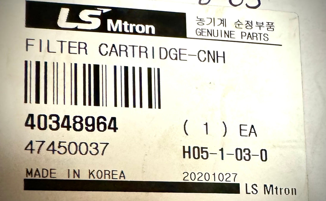 LS Tractor, Fuel Filter Cartridge 40348964