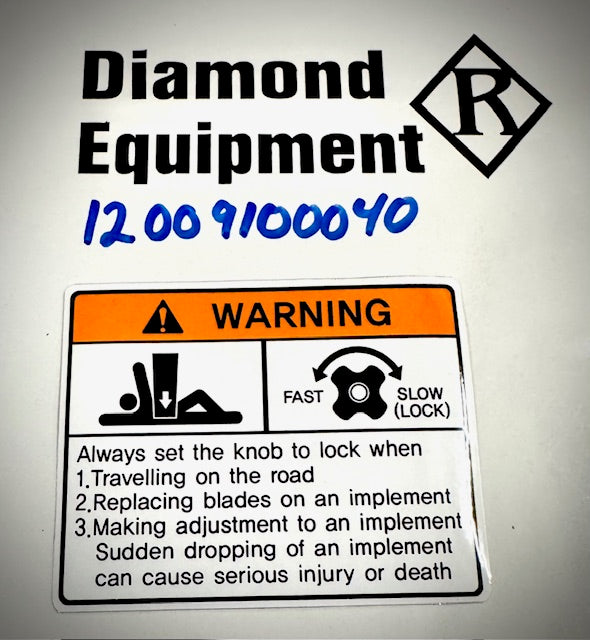 TYM Decal Label, Warning Stop Valve, 12009100040
