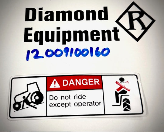 TYM Decal Label, Danger Riding, 12009100160