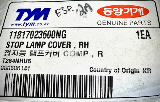 TYM Right Hand Stop Lamp Cover, 11817023600NG