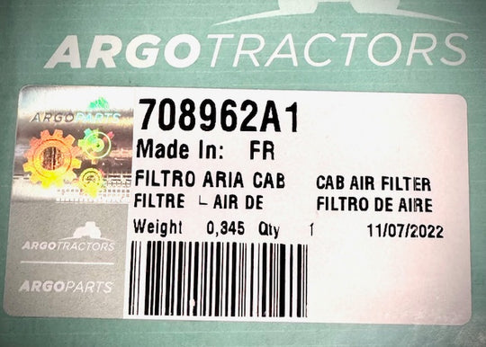 McCormick / Argo Parts Cabin Air Filter, 708962A1